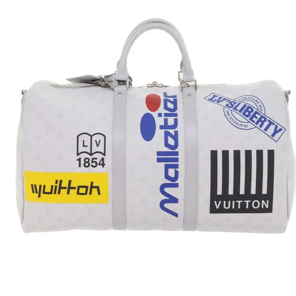 LOUIS VUITTON Monogram White Keepall Bandouliere 50 Bag M44643 - Picture 13 of 16